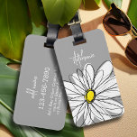 Trendy Daisy with gray and yellow Luggage Tag<br><div class="desc">A zen and whimsical,  hipster piece of art. You can add a name,  monogram or other custom text. If you need to move the art around,  click on the customize button to make changes.</div>