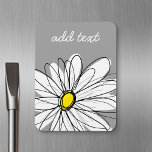 Trendy Daisy with gray and yellow Magnet<br><div class="desc">A zen and whimsical,  hipster piece of art. You can add a name,  monogram or other custom text. If you need to move the art around,  click on the customize button to make changes.</div>
