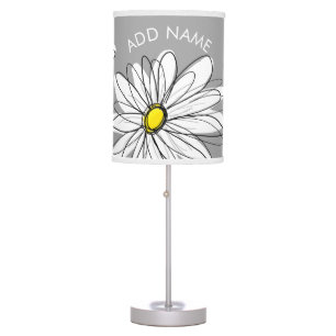 Trendy Daisy with gray and yellow Table Lamp