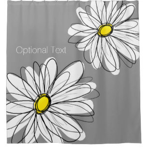 Trendy Daisy yellow U can change background color Shower Curtain