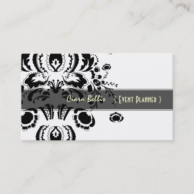Trendy damask, business cards (Front)