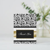 trendy damask gold ThankYou Cards (Standing Front)