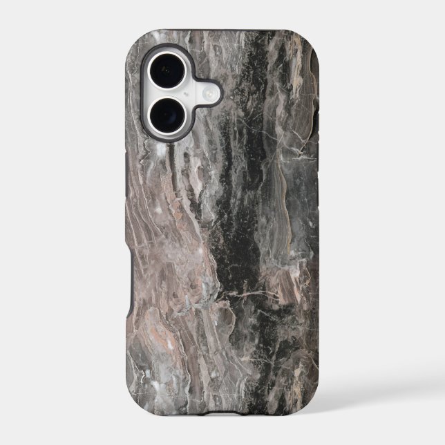 Trendy Dark And Light Gray Marble Pattern Iphone Case (Back)