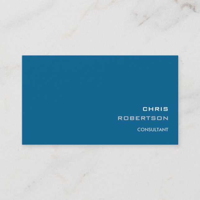 Trendy Dark Blue Attractive Business Card (Front)