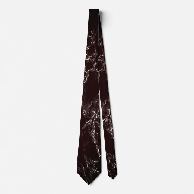 Trendy Dark Brown Marble Stone - Elegant Neck Tie (Front)