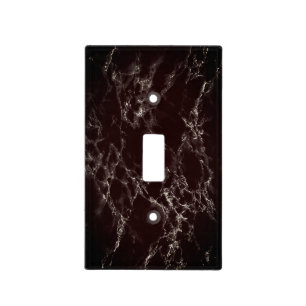 Trendy Dark Brown Marble Stone - Modern Light Switch Cover