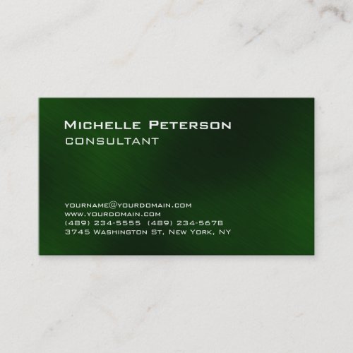 Trendy Dark Green Futuristic Modern Business Card