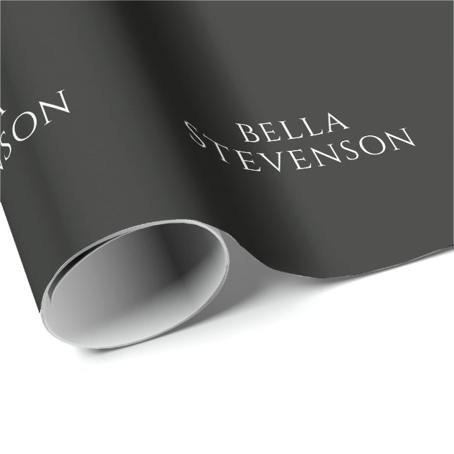 Trendy Dark Grey Plain Simple Minimalist Stylish Wrapping Paper (Roll Corner)