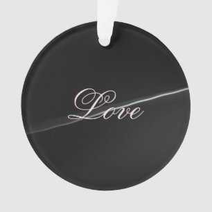 Trendy Dark Grey Wave Love Wedding Calligraphy Ornament