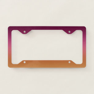 Trendy dark maroon dark yellow gradient license plate frame