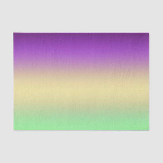Trendy dark purple light yellow green gradient  tissue paper (Front)