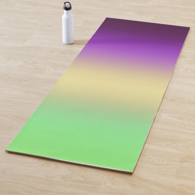 Trendy dark purple light yellow green gradient  yoga mat (In Situ)
