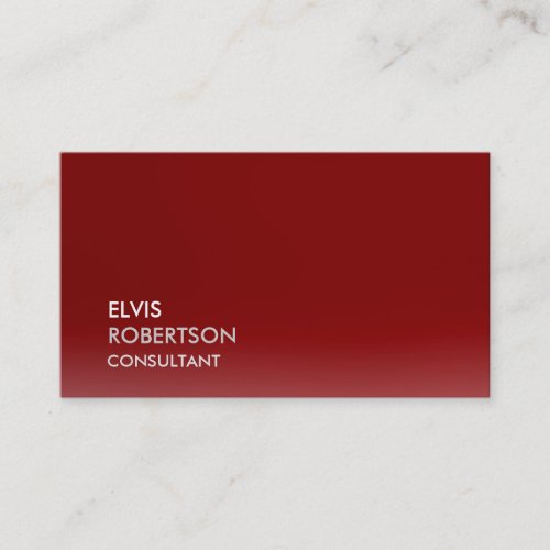 Trendy Dark Red Attractive Plain Simple Business Card