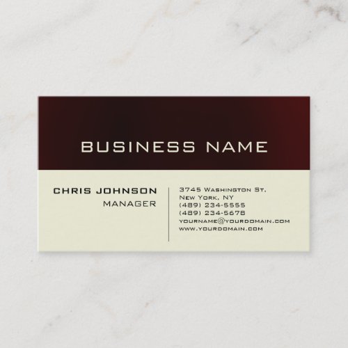 Trendy Dark Red Beige Charm Manager Business Card