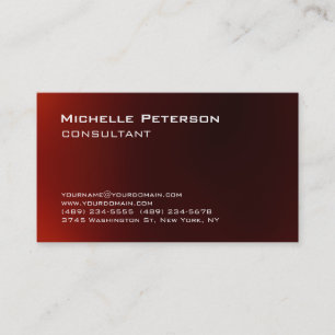 Trendy Dark Red Unique Personal Modern Business Card