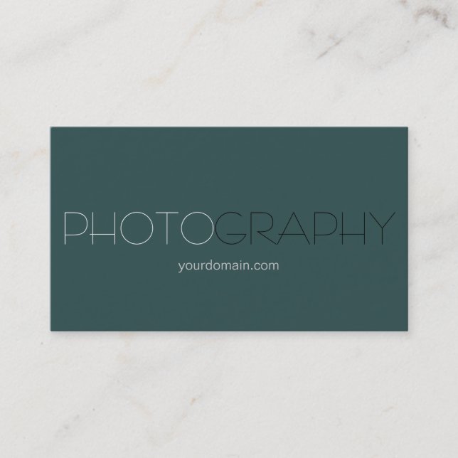 Trendy Dark Slate Grey Photographer Business Card (Front)