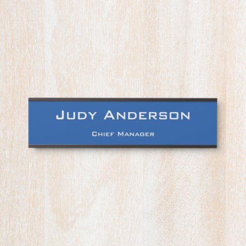 Trendy Deep Blue Professional Plain Modern Elegant Door Sign