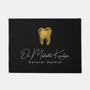 Trendy Dentist Professional Dental Black Gold Doormat