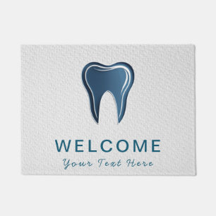 Trendy Dentist Professional Dental blue white Doormat