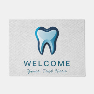 Trendy Dentist Professional Dental blue white Doormat