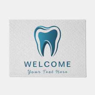 Trendy Dentist Professional Dental blue white Doormat