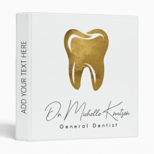 Trendy Dentist Professional Dental Gold 3 Ring Binder