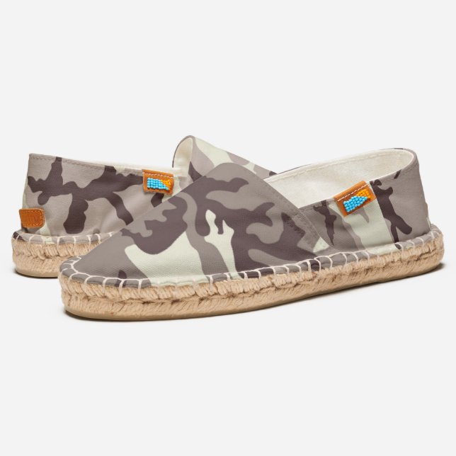 Trendy Desert Camouflage Pattern Espadrilles (Angled)