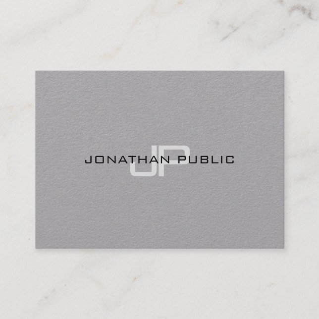 Trendy Design Elegant Monogram Minimalist Plain Business Card (Front)