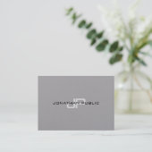Trendy Design Elegant Monogram Minimalist Plain Business Card (Standing Front)