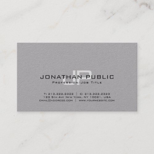 Trendy Design Elegant Monogrammed Minimalist Plain Business Card