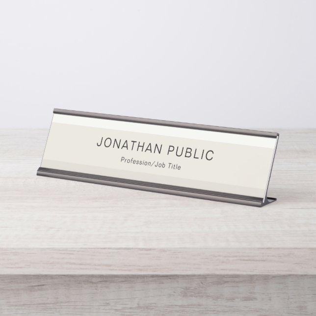 Trendy Design Elegant Pastel Color Harmony Desk Name Plate (Front)