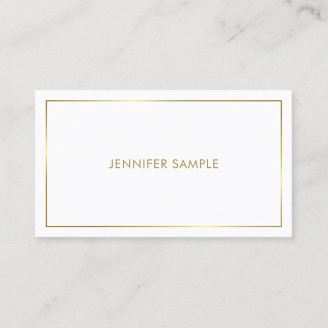 Trendy Design Gold Plain Glamorous Luxury Business Card (Front)