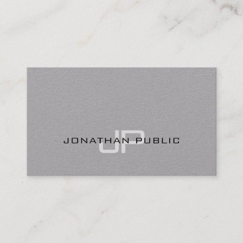 Trendy Design Stylish Monogram Simple Plain Luxury Business Card