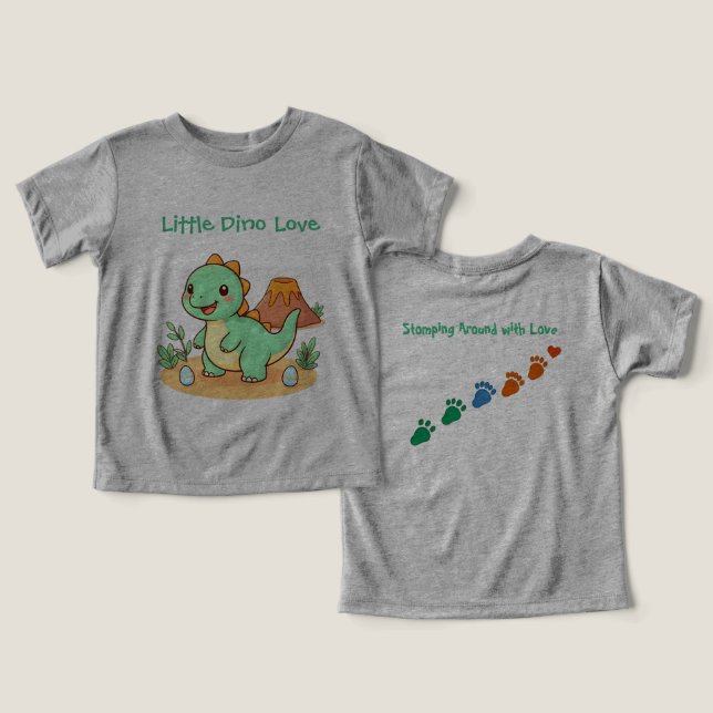 Trendy Dinosaur Fun Toddler T-shirt (Design Front & Back)