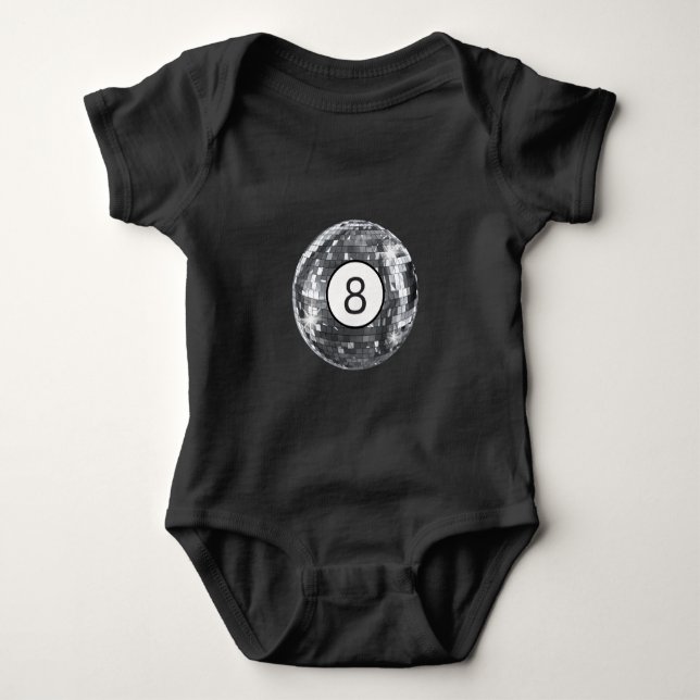 Trendy Disco 8 Ball Motif, Modern Style Baby Girl  Bodysuit (Front)