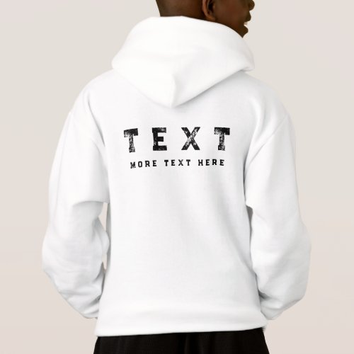 Trendy Distressed Text Kids Boys Modern Back Print Hoodie