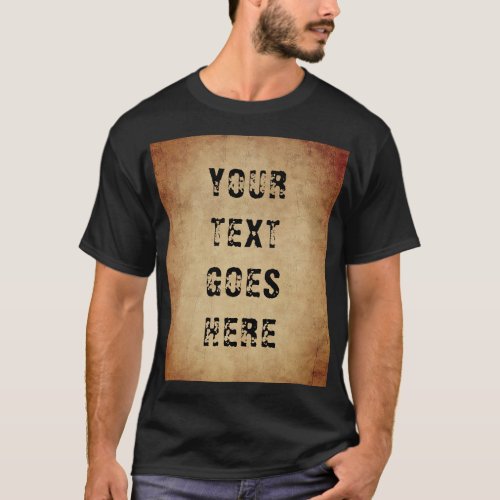 Trendy Distressed Text Template Mens Basic Black T_Shirt