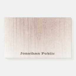Trendy Distressed Text Wood Look Elegant Template Post-it Notes