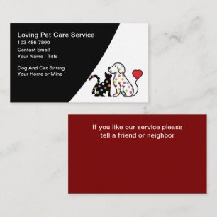 Trendy Dog And Cat Sitter Services Business Card