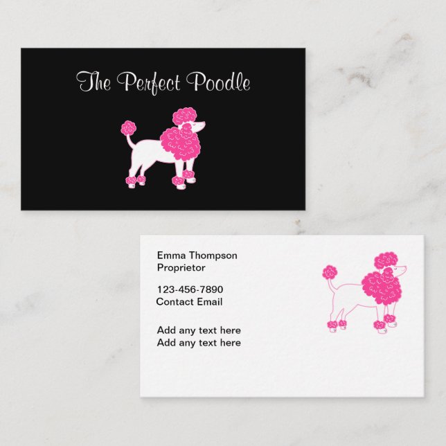 Trendy Dog Grooming Business Card Design (Front/Back)