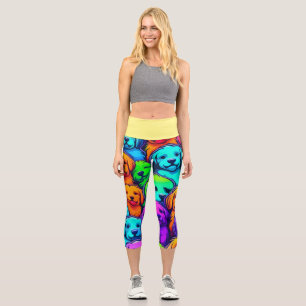 Trendy Dog Pattern for Pet Lovers Capri Leggings
