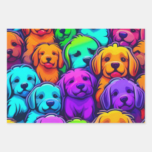 Trendy dog Pattern for Pet Lovers Wrapping Paper Sheets