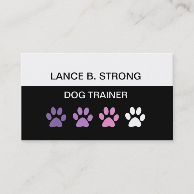 Trendy Dog Training Editable Business Cards (Front)