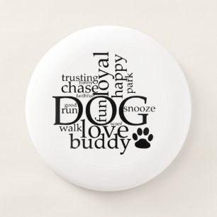 Trendy Dog Word Cloud Paw Print Wham-O Frisbee