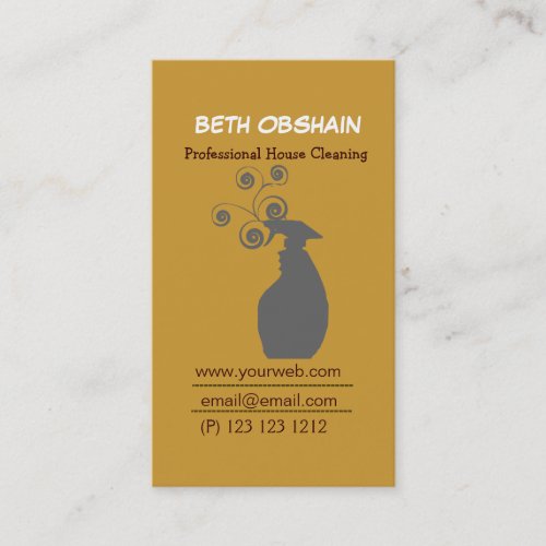 Trendy Domestic Cleaning Company Business Cards