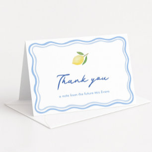 Trendy Doodle Border Dolce Vita Bridal Shower Letterpress Thank You Card
