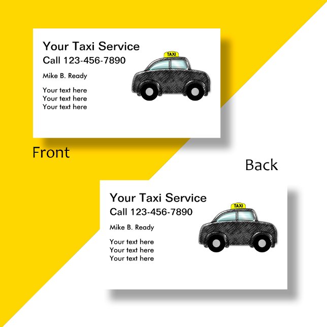 Trendy Double Side Taxi Ride Share Business Card (Creator Uploaded)