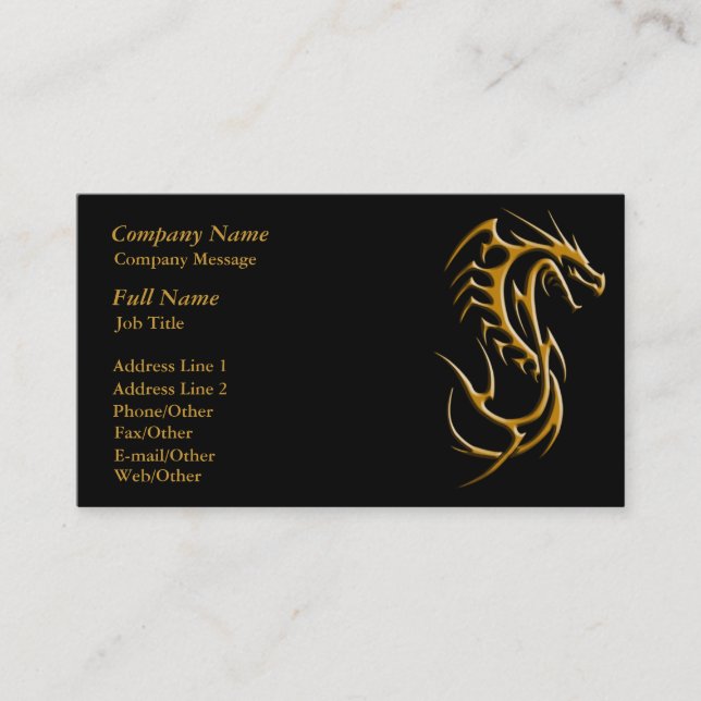 Trendy Dragon Business Card Template (Front)