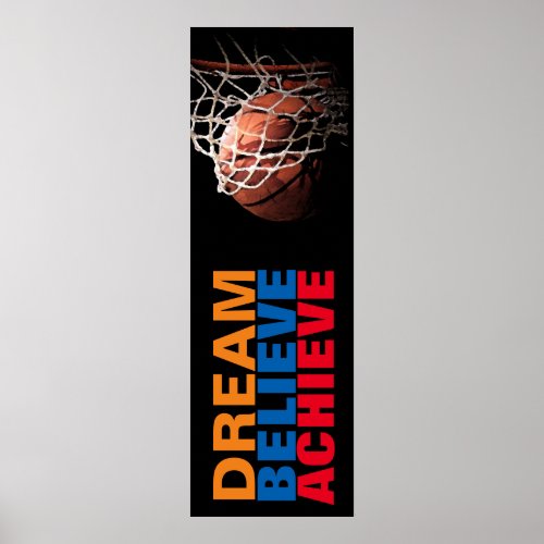 Trendy Dream Believe Achieve Basketball Door Poster
