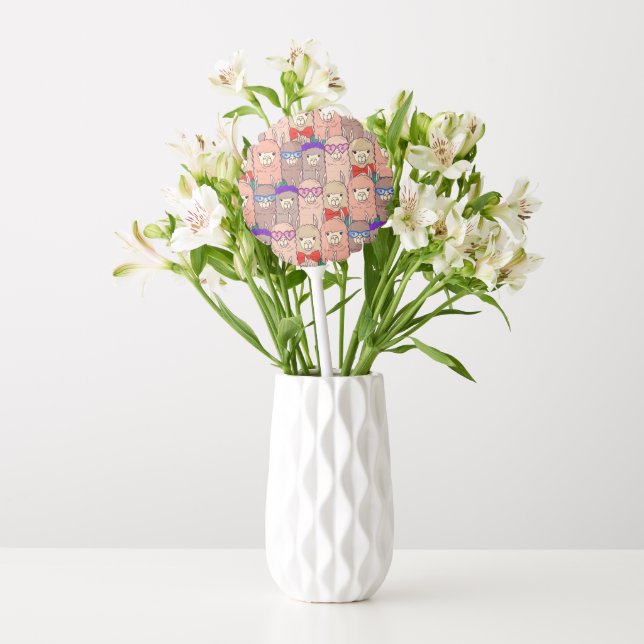 Trendy Dressed Llama Pattern Balloon (Vase)